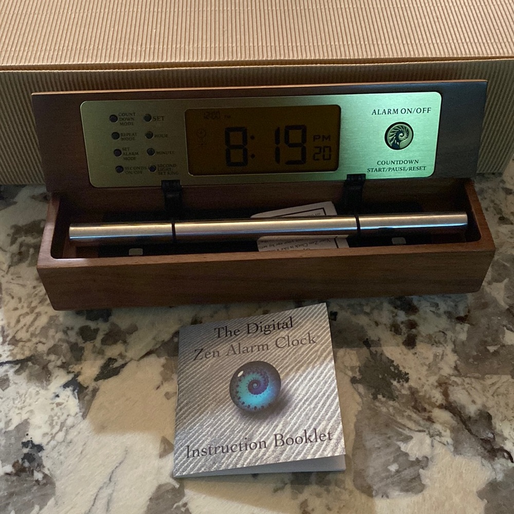 Solid Walnut Digital Zen Alarm Clock